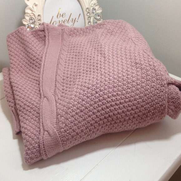 Mauve  Open Cable Cardigan. NWOT - Picture 6 of 7